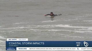 San Diego city crews close Ocean Beach pier as storm rolls in