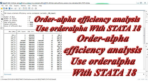 Order-alpha efficiency analysis Use orderalpha With STATA 18