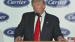 President-elect Trump spoke at Carrier Thursday about keeping jobs in the United States