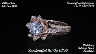 14 karat Rose Gold Diamond Engagement Ring with 2.50 ctw of Diamonds