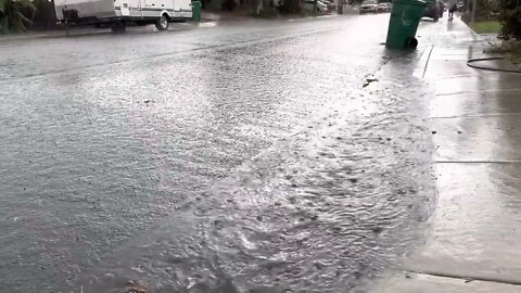 Rainfall runoff in the Street