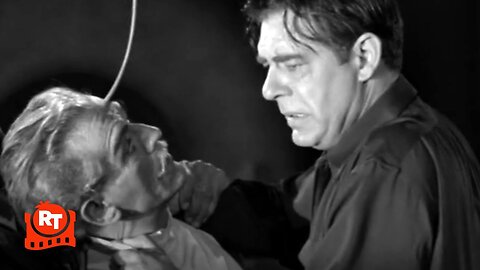House of Frankenstein (1944) - Angry Wolf Man Boris Karloff & Lon Chaney Jr. Scene