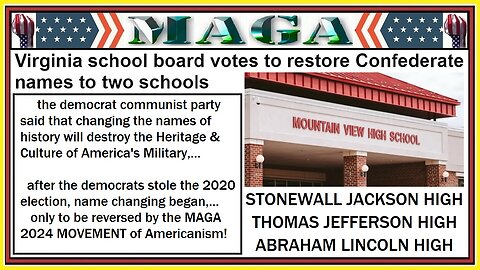 restore Confederate names to our schools, military posts & bases