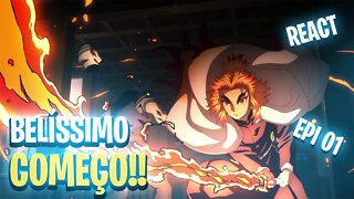 REACT - COMEÇO MARAVILHOSO!! - Demon Slayer ( Kimetsu no Yaiba ) - S02 E01 Reaction