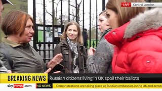 SkyNews picked a "wrong" person to interview in front of the Russian embassy