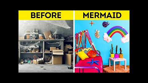 Awesome Mermaid Room Makeover with Cool Gadgets 🧜‍♀️🧜‍♂️ DIY Ideas for Your Room