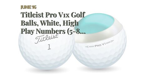 Titleist Pro V1x Golf Balls, White, High Play Numbers (5-8), One Dozen