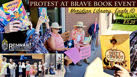 Granny Protest of Brave Books Reading at Meridian Library - Eagle, Idaho 8.5.23