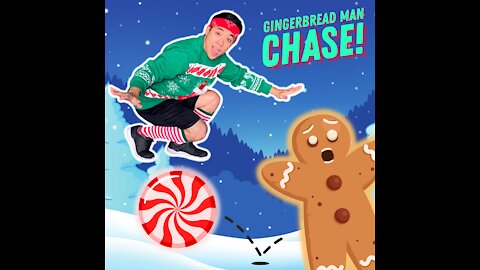 🍪🏃 Christmas VIDEOGAME WORKOUT Level Run | Catch the Gingerbread Man! Kids Exercise