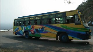 Kolli Hills Govt Bus Turning On 34/70 Hairbin bend Road at Namakkal
