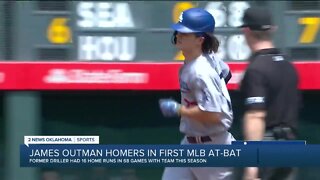 Former Driller James Outman homers in first MLB at-bat