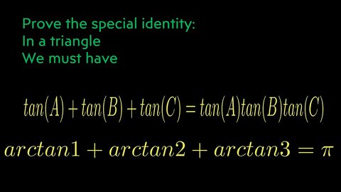 In triangle, tanA+tanB+tanC=tanA*tanB*tanC