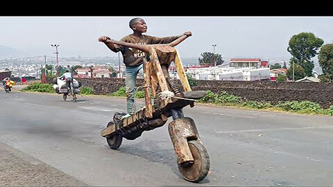 Riding Handmade Scooters in Congo