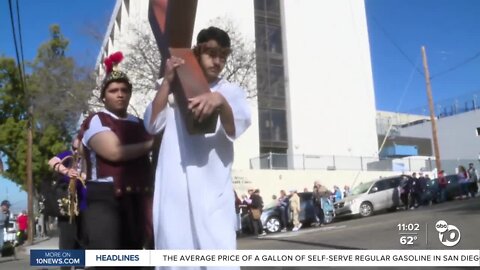 Good Friday Stations of the Cross walk goes through downtown San Diego