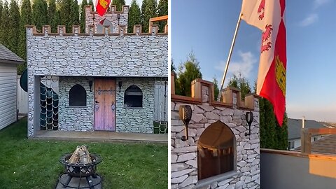 Dad Builds Incredibly Impressive Castle For His Kids