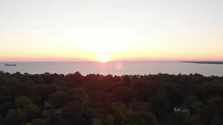 Droning Lake Huron Sunrise