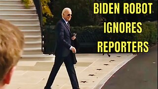 ROBOT PRESIDENT BIDEN MALFUNCTIONS, Ignoring Reporters, walking right past them to Power Down
