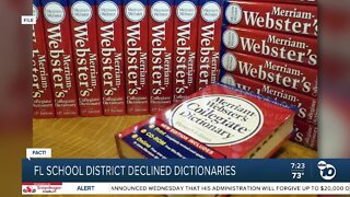 Fact or Fiction: Florida school district rejects donation of dictionaries due to new law?