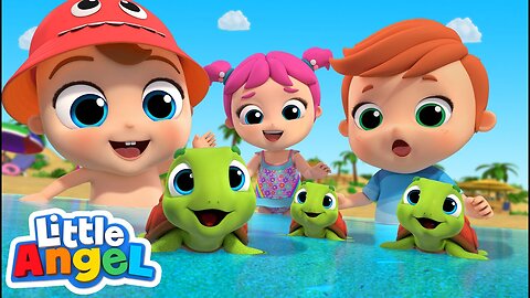 Beach Rescue Team Song ( Saving Turtles ) _ Little Angel Kids Songs
