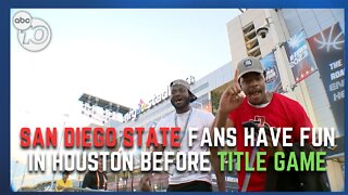 Aztecs enjoy Fan Fest in downtown Houston ahead of Championship game