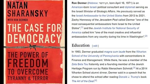 A look at Natan Sharansky's co-author Ron Dermer