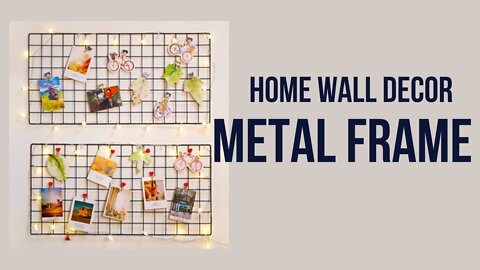 Iron grid wall art photo hanging metal frame for home decor