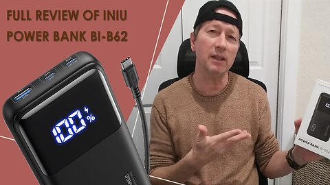 INIU Power Bank BI-B62 Review And Capacity Test: 20000mAh, 65W USB-C, PD QC Fast Charge, With Stand