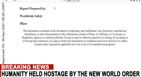 TOP SECRET PFIZER DOCUMENT LEAKS ONLINE...