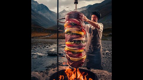 World-Famous Doner Recipe Cooked in the Mountains | ASMR Bonfire Cooking