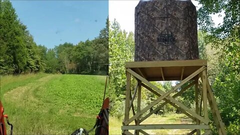 Redneck 360 Soft Sided blind & Kentucky hunting land vlog DAY 1 of 2. Mowing fall food plots?