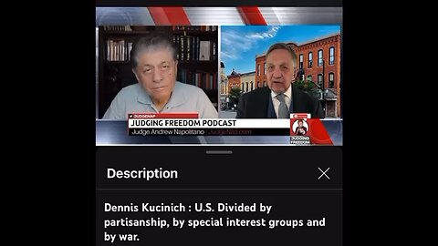 Dennis Kucinich on Judge Napolitano’s show