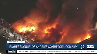 More than 100 firefighters battle Los Angeles building blaze