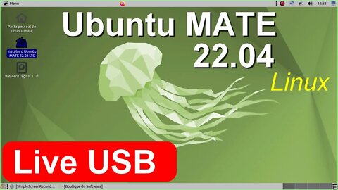 Linux Ubuntu Mate 22.04 Beta Live USB. Distro Linux MATE Desktop sabor oficial da Canonical (UBUNTU)