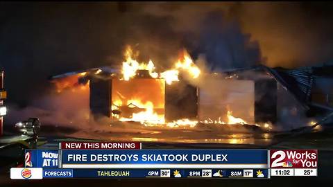 Fire Destroys Skiatook Duplex