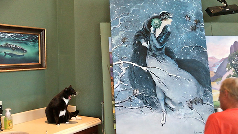 Sid the Cat has a funny conversation about a painting