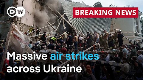 Russia launches massive air strikes across Ukraine / DW News