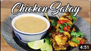 Simple chicken satay with homemade peanut satay sauce