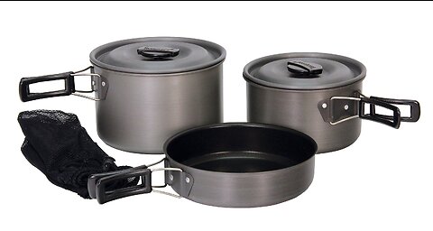 CAMPINGMOON Stainless Steel Outdoor Camping Nesting Mess Kit Cookware Set Pots Pans with Storag...