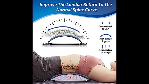 Back Stretcher for Lower Back Pain Relief, 3 Level Adjustable Lumbar Back Cracker Board