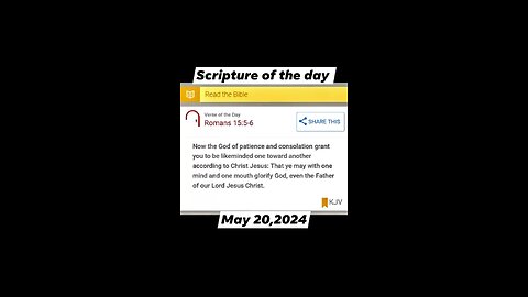 05/20/24 Scripture of the day