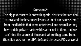Special Districts: Question 2 - Public Private Partnerships