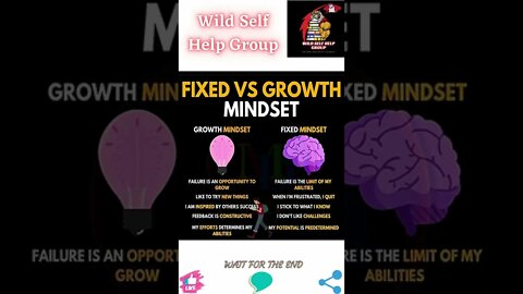 🔥Fixed vs growth mindset🔥#shorts🔥#wildselfhelpgroup🔥26 August 2022🔥