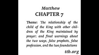 Matthew Chapter 7 (Bible Study)