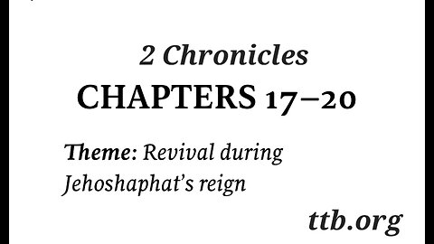2 Chronicles Chapter 17-20 (Bible Study)
