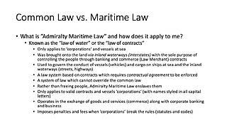 Do You Know Who You Are? - Session 2 - Common Law vs Maritime Law/Words Matter!