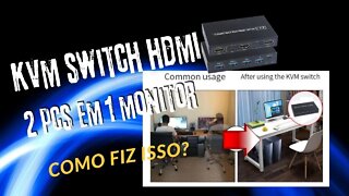 Como Ligar 2 PCs em um Único Monitor, Teclado e Mouse? Switch KVM HDMI USB-C