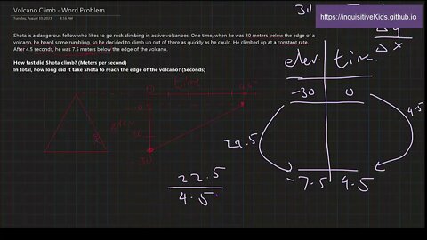 Word Problem - Volcano Climb