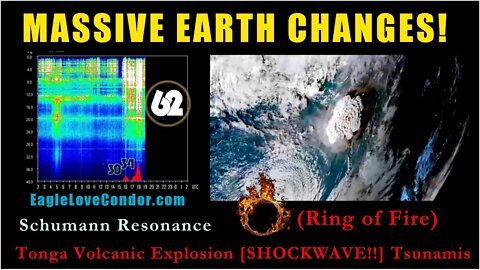 Massive Earth Changes!! Tonga Volcanic Explosion (SHOCKWAVE!!) Tsunamis ~ Schumann Blast