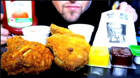 ASMR KFC FRIED CHICKEN SLOPPY EATING SOUNDS