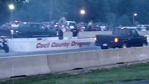 Truck at dragstrip rollin' coal